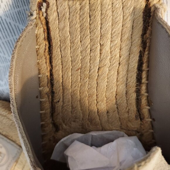 Tory Burch Espadrilles Mules Size 8 Slides Sandals Flats Slip On Beige Leather - Picture 11 of 16